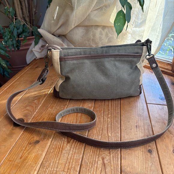 Myra Upcycled Canvas Crossbody Bag - Picture 3 of 6